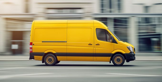 fleet delivery van on the go