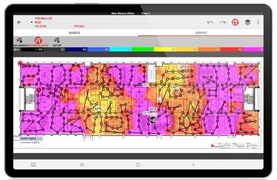 Real-time look at signal strength throughout a building using the iBwave Mobile Survey