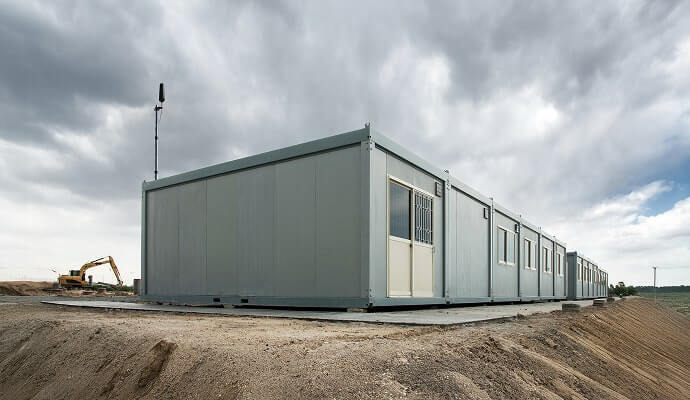 weboost work site cell booter installed on mobile office in job site