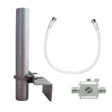 75 ohm lightning surge protector with mounting pole and cable